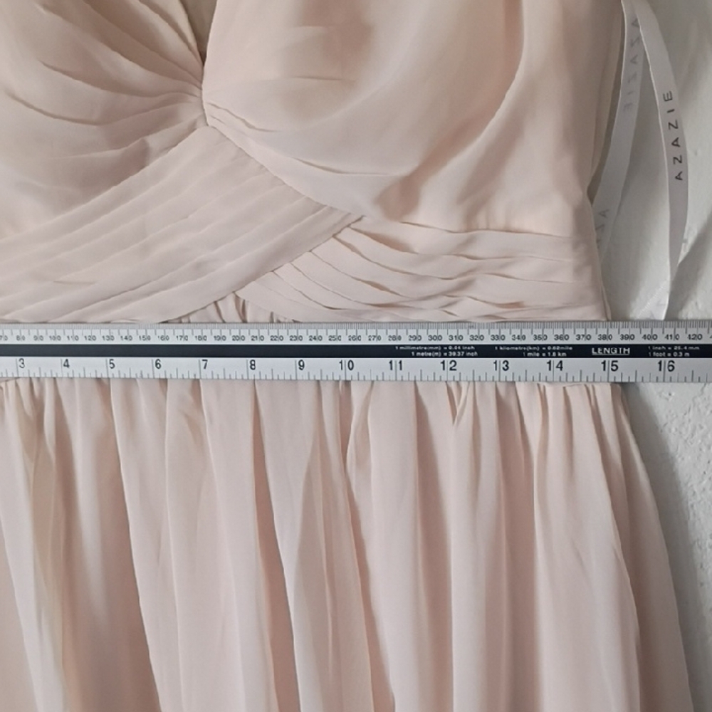 Azazie Lianne Cream Alabaster Bridesmaid Maxi Dress Size 8 - Picture 14 of 16